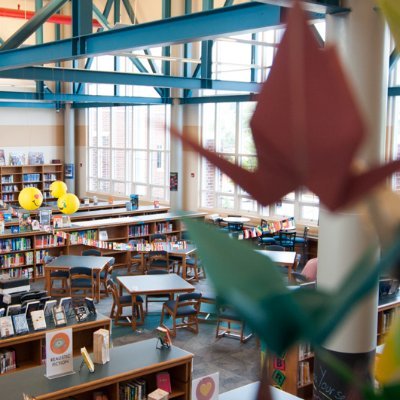 This is the Alexandria City High School King St. campus Library.