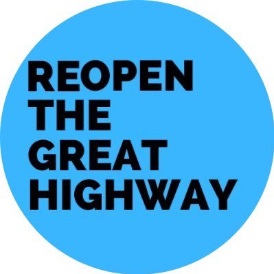 Reopen the Great Highway so we can keep melting the planet, cowards! Bikes cause pollution, not cars! Parody (barely)