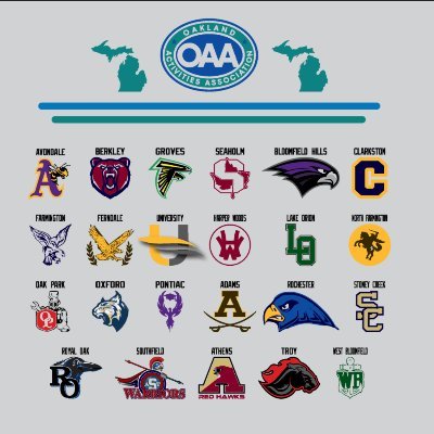 The Oakland Activities Association has 23 high schools in southeast Michigan. Our website, https://t.co/IuGhjMxcnx is up and running. Follow @OAAathletics for updates!