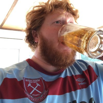 Burly buzzing hammer with a stonker for Moyes Boys. Relentless banter for the shambolic muppet clubs North, West, and South of Stratford #COYI ⚒️