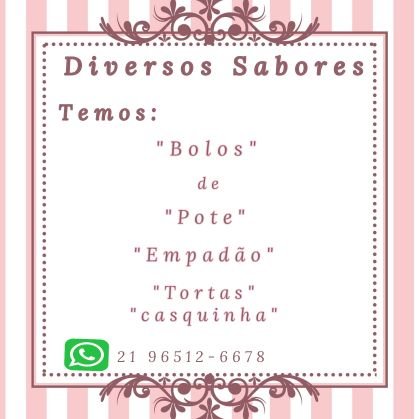 DiversosSabor's profile picture. Temos: Bolos  de pote 🍰; Empadão 🥮; tortas 🥧.