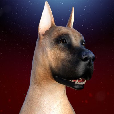 Titan is a creative video blogging fawn Great Dane streaming online in the Art category on @Twitch creating mini-movies using 3D software & Adobe After Effects.
