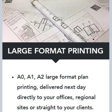 A third generation family run business, specialising in producing large format plan prints for the construction, engineering & architectural industries.