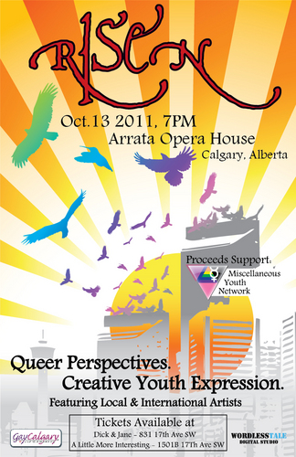 RisenShow's profile picture. Risen is an art and theatre show aimed to queer youth in Calgary that will be taking place Oct 13 at the Arrata Opera Centre.