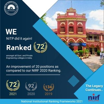placementnitp's profile picture. National Institute of Technology Patna, formerly Bihar School of Engineering and Bihar College of Engineering, is a public engineering institution in Patna
