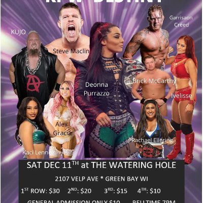 RaginWrestling's profile picture. RPW is a  Wrestling company in Wisconsin that has wrestlers that have or are still working  on tv. The wrestlers are some of the best that live around the US.