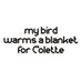 my bird warms a blanket for Colette (@mbwb_colette) Twitter profile photo my bird warms a blanket for Colette (@mbwb_colette) Twitter profile photo