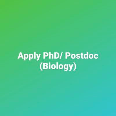 Trying to help people for PhD and Postdoc position in Biology. 
Run by @MukulRawat90
