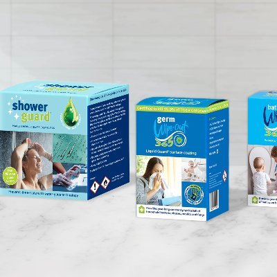 Consumer kits include Showerguard for glass & ceramics; Germ & Bathroom Wipe-out 365 antimicrobial coating kits, for long term household infection prevention.