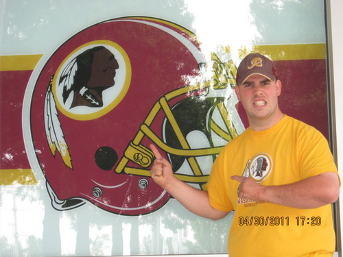 I love my wife, son and the Washington Redskins.