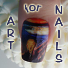 Unique nail art available in Full Nail Decals and Glue On Nails.  Custom designs - your photos, name, monograms!   Designer French Nails tips for Nail Pros!