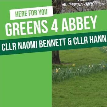 Greens4A's profile picture. Twitter account for the Abbey Green Councillors: Cllr Elliot Tong @ElliotTongUK, Cllr Naomi Bennett & Cllr Matthew Howard @Engineer_Cllr.
