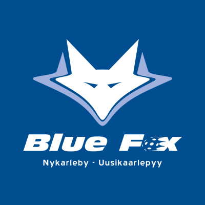 Innebandyföreningen Blue Fox från Nykarleby.
Damer i F-liiga. Herrar i Finlandsserien.