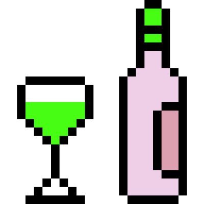 wine on blockchain - 24x24 pixel. Each bottle and glass unique. Grab yours today ! https://t.co/auGodOl4Le