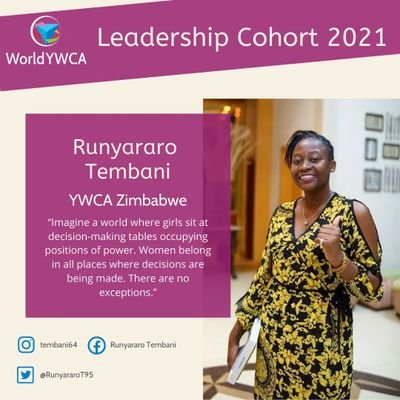 2023 ARASA TaLP/YETT Young Women Rising Alumi/2021 WorldYWCA Leadership Cohort/Humanitarian/ SoAWC Champion (YWCA Zim)/SRHR Defender/SAIIA YLC/ Bsc Psychology