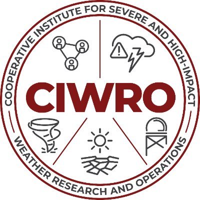 CIWRO focuses on research in weather radar, regional climate, societal impacts, severe weather, & more. 
@NOAA CI, led by @UofOklahoma
Formerly CIMMS