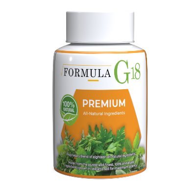 FORMULA G-18 IS AN ALL-NATURAL SUPER SUPPLEMENT OF FRUITS, HERBS, SPICES, AND VEGETABLES GROWN IN VOLCANIC SOIL FOR MAXIMUM POTENCY.