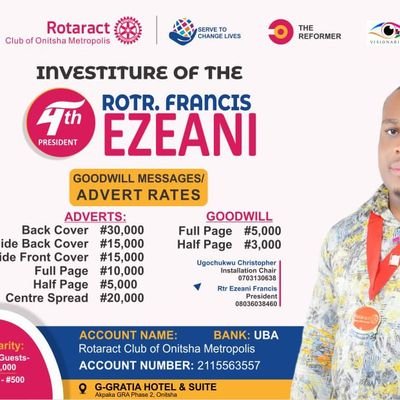 ClubOnitsha's profile picture. We meet every 2nd week of month (Sunday)

Time: 3pm

Venue: Nkisi palace hotel close to Basilica of Holy trinity onitsha. 

for more : 08125071530,08064458381