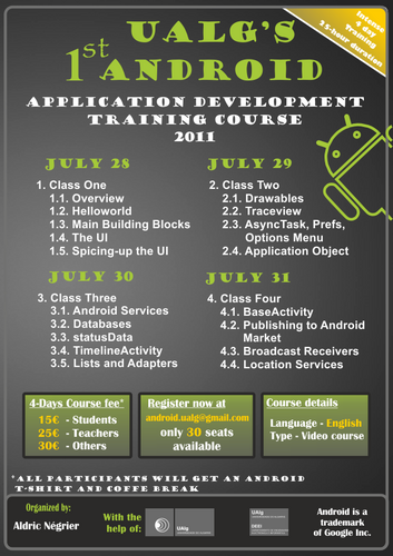 UALG´s First Android Application Development Training Course News