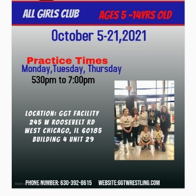All girls wrestling club in West Chicago