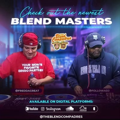🚨THE BLEND COMPADRES⚓️ 💽 :
💿 DJ FRED DA GREAT : The calculated turntable Professor.
📀 DJ RUKIZ : The spontaneous entertainer