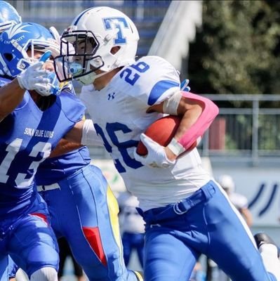 佼成学園→玉川大学国語教育学科3年アメフトLOTUS44th 26番RB 3連覇 →STALLION 26番RB LB