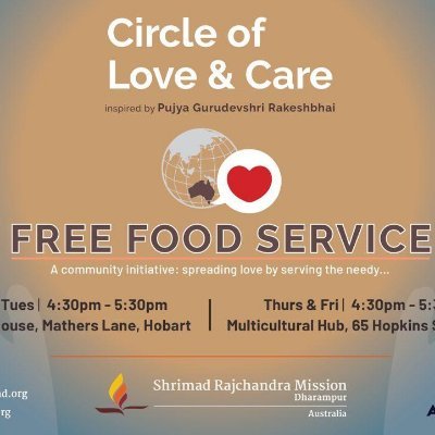 Circle of Love and Care Free Food Service which created by SRMD. We promote this project to better link the hobart community.