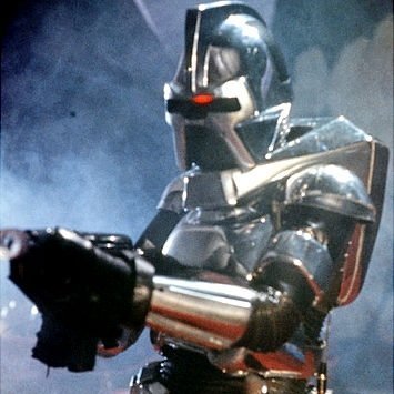 Just your average Cylon Centurion.  Fighting for Baltar and the Imperious Leader.