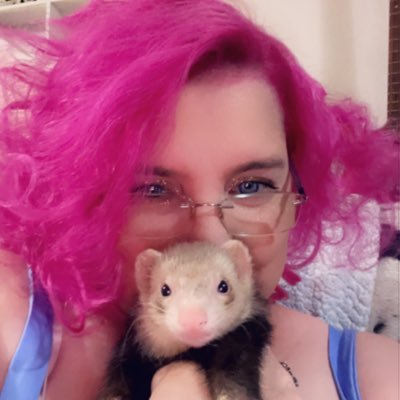i'm a crazy disabled pink haired lady with M.E/Fibro, 5 beautiful kiddies, 11 ferrets, 3 dogs, a daft black cat 🐈‍⬛, a crazy sphinx cat and it's all good! lol