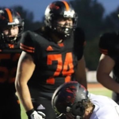 Wchs 22’ Football, shotput, and discus. 6’1 285 and growing. #74 3.4 gpa OL,  NLC 1st Team all Conference