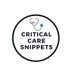 Critical Care Snippets (@criticaresnips) Twitter profile photo Critical Care Snippets (@criticaresnips) Twitter profile photo