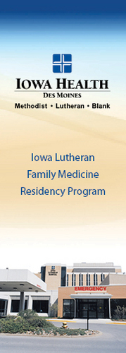 Iowa Lutheran Family Medicine Residency is a part of Iowa Health - Des Moines, and is an unopposed residency in Des Moines, IA. Check us out!