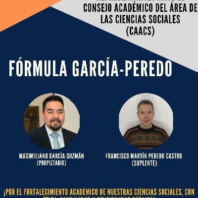 Fórmula García-Peredo, candidatos en la elección de representantes de profesores de la @UNAM_FCPyS ante el Consejo Académico del Área de las Ciencias Sociales