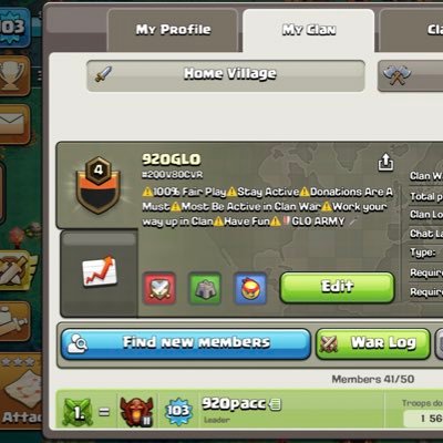 This is a page for our Clan 920GLO. Our clan is a new clan we are looking for active players who Donate,Request,Participate in Clan war, Clan games an more!🛡🗡