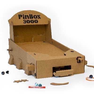 A tabletop pinball game kit- made of cardboard! One hour assembly. Design your own modular games, then connect two together for Battlemode! Made in the USA.