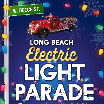 The Long Beach Electric Light Parade in Long Beach, NY, is a family-friendly parade of 100 floats, cars, fire trucks, & bikes wrapped with thousands of lights.