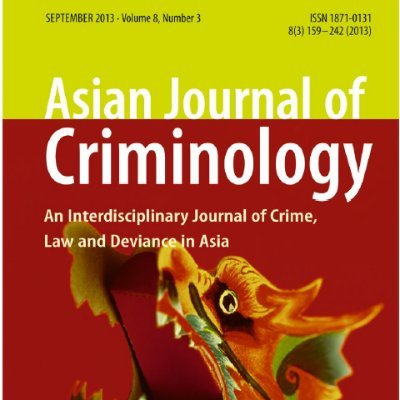 The Asian Journal of Criminology, the official journal of the Asian Criminological Society, advances the study of criminology and criminal justice.