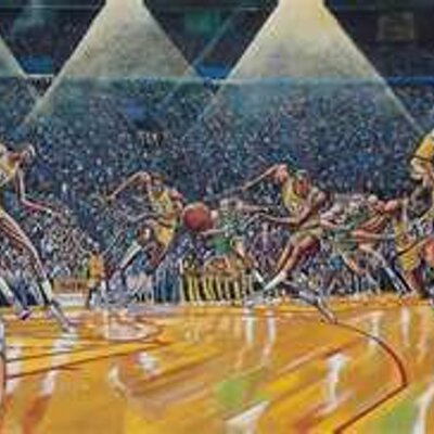 Snl Cast On Twitter Lakers Fast Break 1987 Ernie Barnes Sports