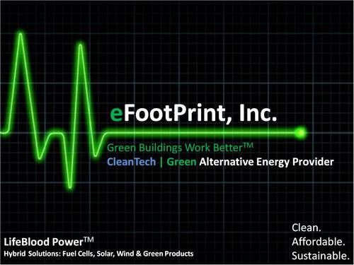 eFootPrintInc's profile picture. Creating Sustainable Alternative Energy Solutions while protecting the environment & wildlife.