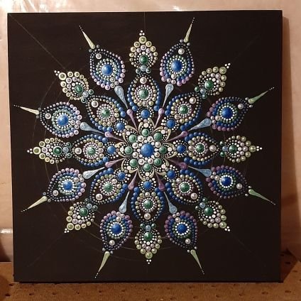 I am a mom of 2 adult children and Nana to 2 wonderful little boys.  I have found my inner artist and am a self taught mandala artist using dottilism/pointilism