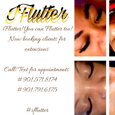 IFlutter! You can too flutter too!  Taking clients today and booking for extensions! Call/ Message/IG me for appointments. #iflutterr