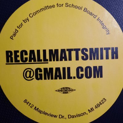 The Committee for School Board Integrity is a non-profit grassroots organization currently working to replace Matthew Smith on the Davison School Board