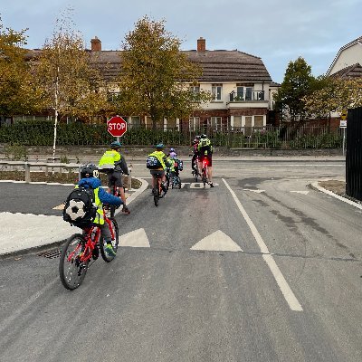 Cycling children to school safely in Portmarnock, Co. Dublin