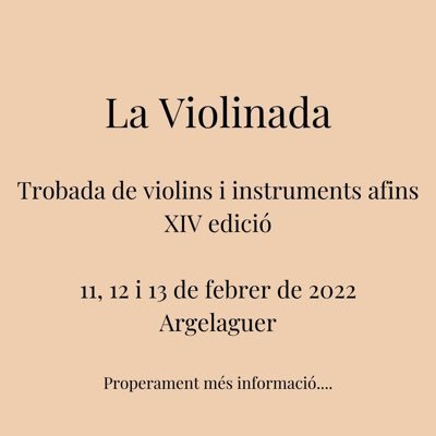 laviolinada's profile picture. Trobada de violins i instruments afins. Un espai d'immersió, d'aprenentatge, de festa, a Argelaguer (La Garrotxa, Catalunya) des del 2008.