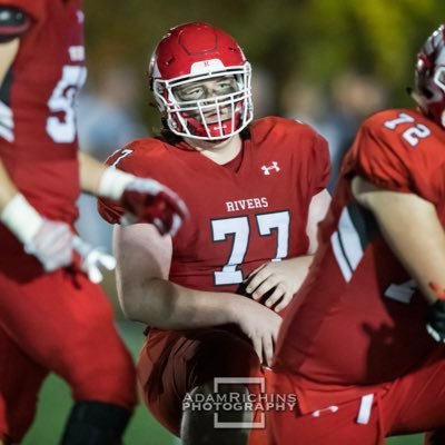 24 Rivers Football 6’4 1/2 310lb. Captain #77 OL/DL ~ 3 X- ISL All League & 3X All NEPSAC class B H.M. 32 ACT, 3.6 GPA