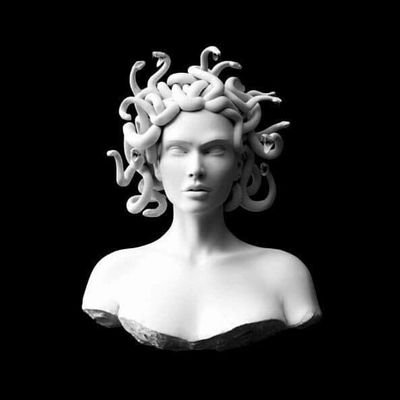 ...solo tienes que mirar a la Medusa de frente para admirarla. no es mortal. Es hermosa y se está riendo.