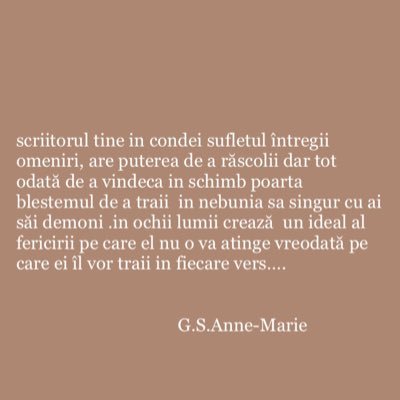 Arta este un mod de viața …crează emoții si din emoție renaște, precum o pasare Pheonix mai intensa si mai răvășitoare cu fiecare vers, cu fiecare trăire …