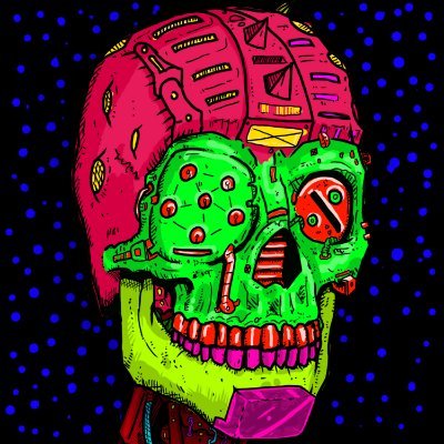 A mystical #nftcollection of psychedelic skulls with tokenomics, rewards & liquidity mining - designed by @tokebi_artist / powered by @pixuverse a #polygonnft