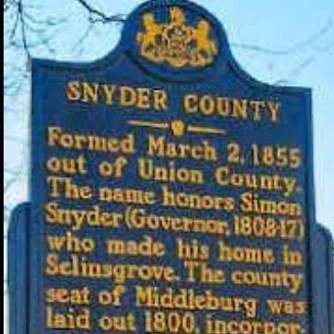 Welcome! Snyder County History tweets