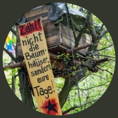 I am a forest trying to survive near an open-pit coal-mine. Since 2012 human animals live and fight here, for #climatejustice & against fossil-fuelled #RWE